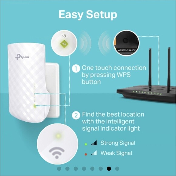 TP-Link AC750 Dual Band Mesh WiFi Range Extender RE220 - Picture 8 of 9
